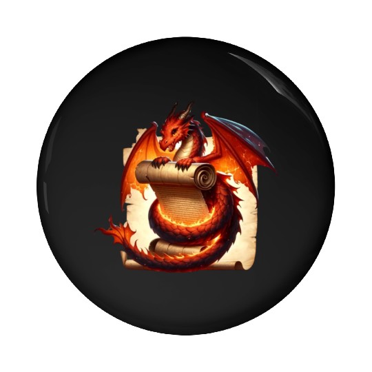 Fantasy Creature Papyrus Scroll Dungeon Dragon Pin Buttons