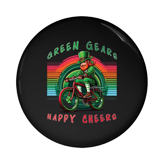 Green Gears, Happy Cheers Saint Patrick's Day 2024 Pin Buttons