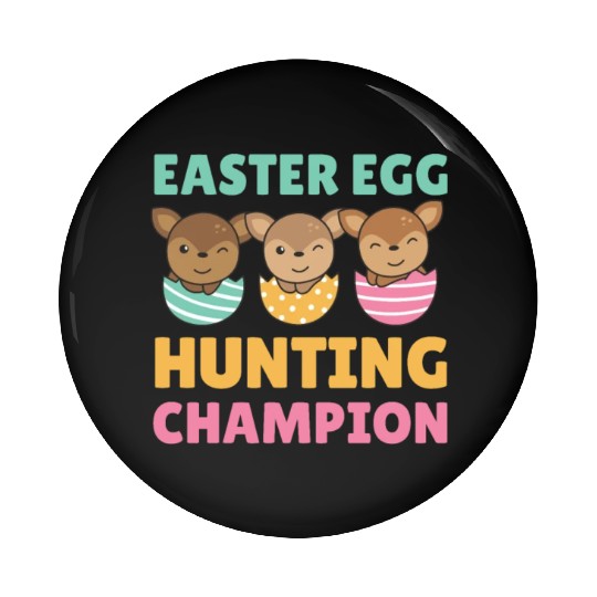 Sweet Deer At Easter With Easter Eggs Deer Pin Buttons