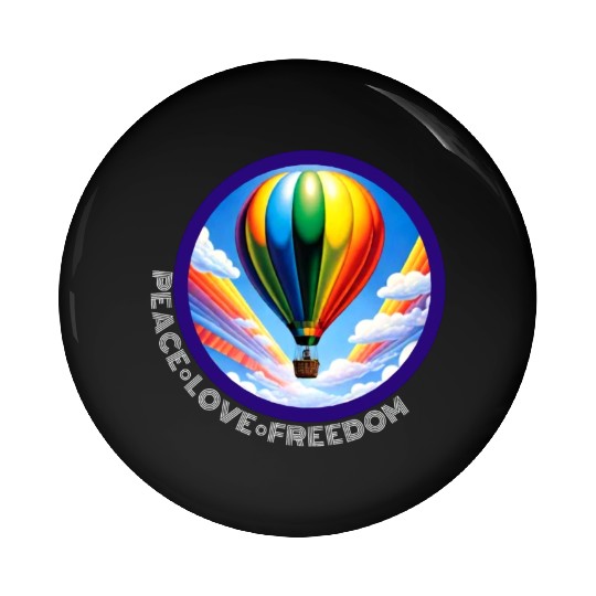 Peace Love Freedom Ballon Pin Buttons