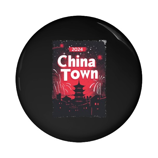 ChinaTown Ignites: Synthwave Red & Black Shiluette Pin Buttons
