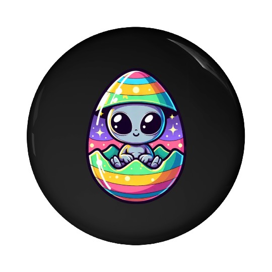 Alien Easter Egg Hatching: Colorful Surprise Pin Buttons