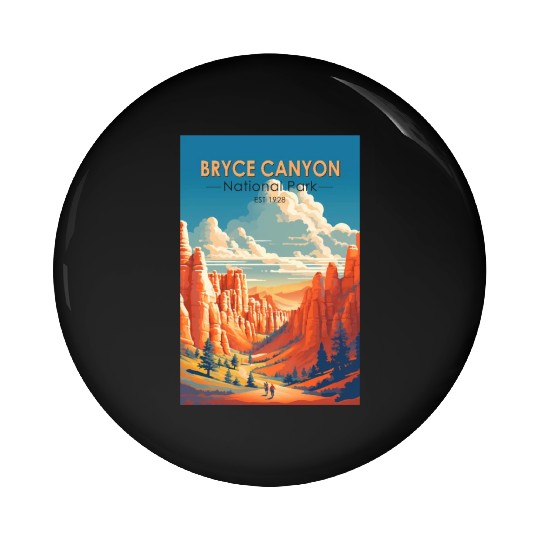 Bryce Canyon National Park Travel Art Vintage Pin Buttons