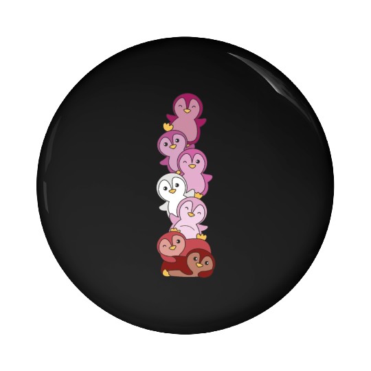 Lipstick Lesbian Flag Pride Lgbtq Cute Penguin Pin Buttons