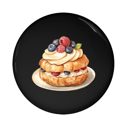 Vanilla Cream Puffs With Fresh Berries Pin Buttons