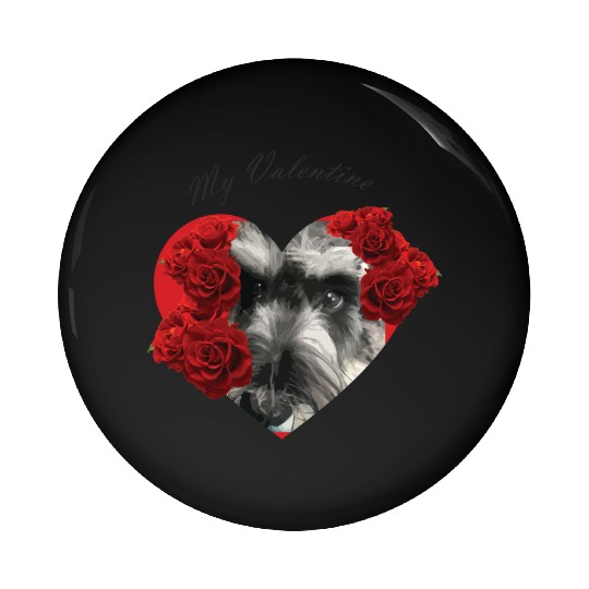 Schnauzer valentine Pin Buttons