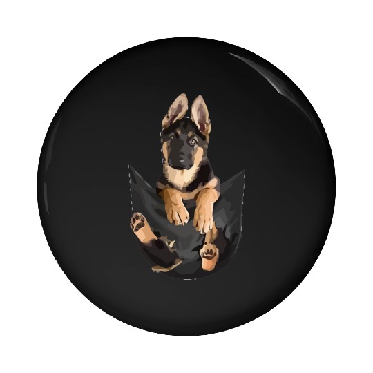 German Shepherd In Pocket Funny Dog Lover Pin Buttons