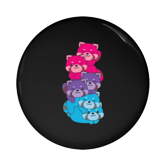 Androgynous Flag Pride Lgbtq Cute Red Panda Pin Buttons