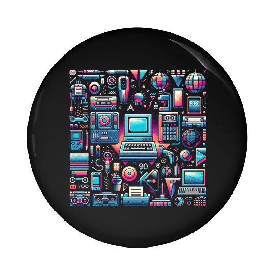 90s Tech & Pop Culture Pin Buttons