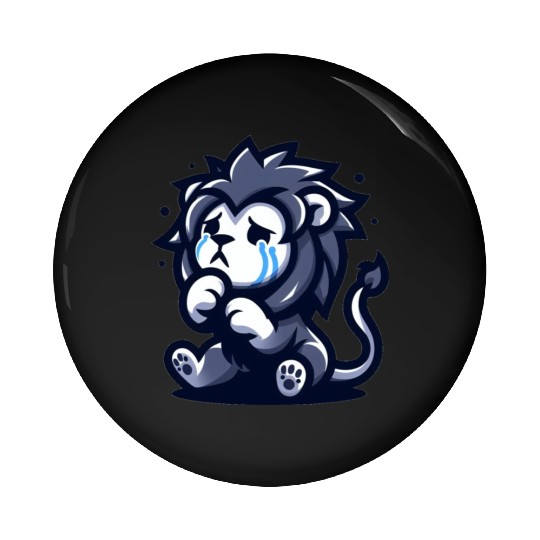 Sad lion Pin Buttons