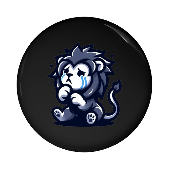 Sad lion Pin Buttons