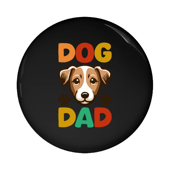 Jack Russell Terrier Dog Dad Typography Pin Buttons