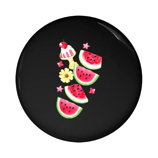 Watermelon Sweet Summer Treat Design Pin Buttons