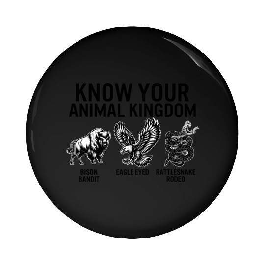 Animal Pin Buttons, Know Your Animal Kingdom Bison