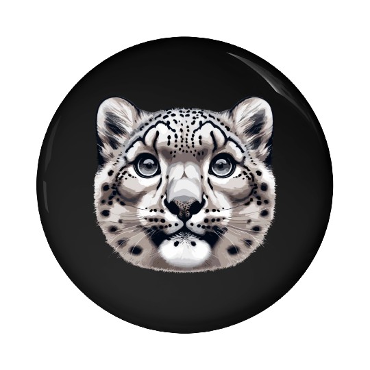 Snow Leopard Leopard White Leopard Pin Buttons