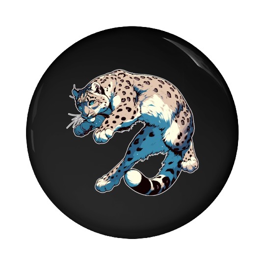 Snow Leopard Leopard White Leopard Pin Buttons
