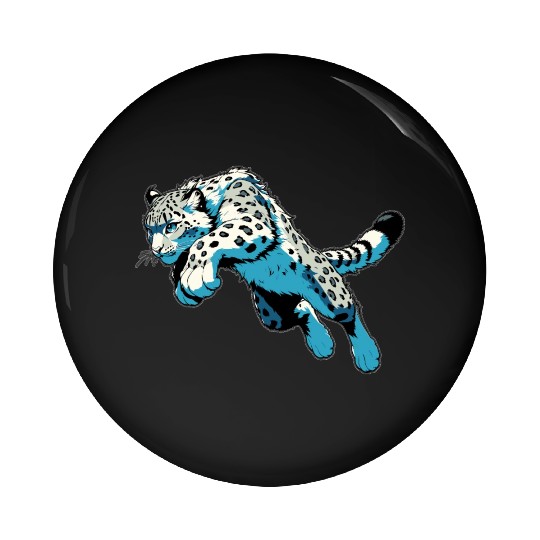 Snow Leopard Leopard White Leopard Pin Buttons