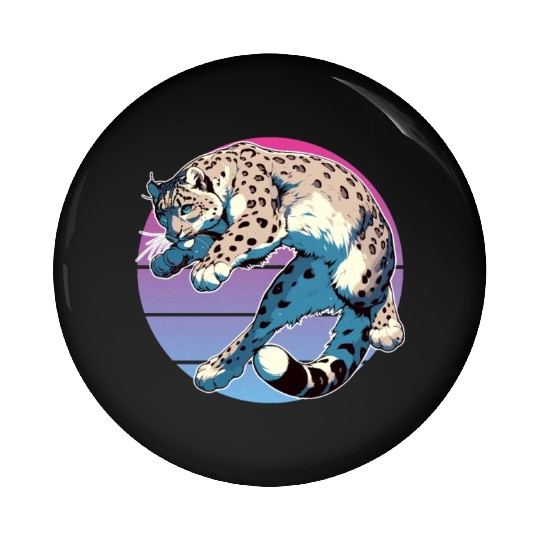 Snow Leopard Leopard White Leopard Pin Buttons