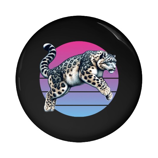 Snow Leopard Leopard White Leopard Pin Buttons
