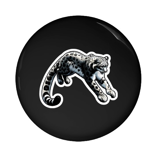 Snow Leopard Leopard White Leopard Pin Buttons