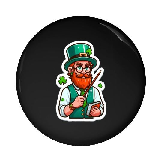 Irish bearded teacher, funny st patricks day Pin Buttons