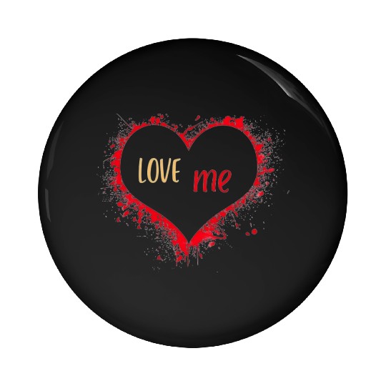 Red Yellow Illustrated Love Me Pin Buttons removebg