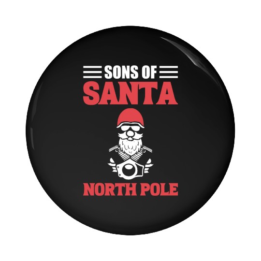 Sons Of Santa North Pole Motorcycle Rider Pin Buttons