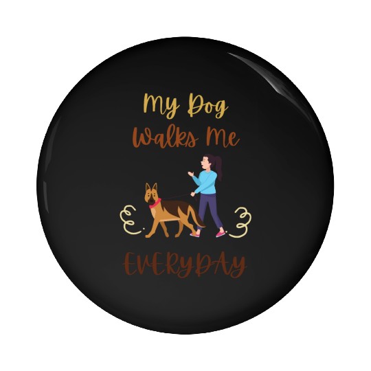 German Shepherd Dog Walking Pin Buttons