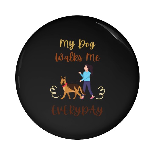 German Shepherd Dog Walking Pin Buttons