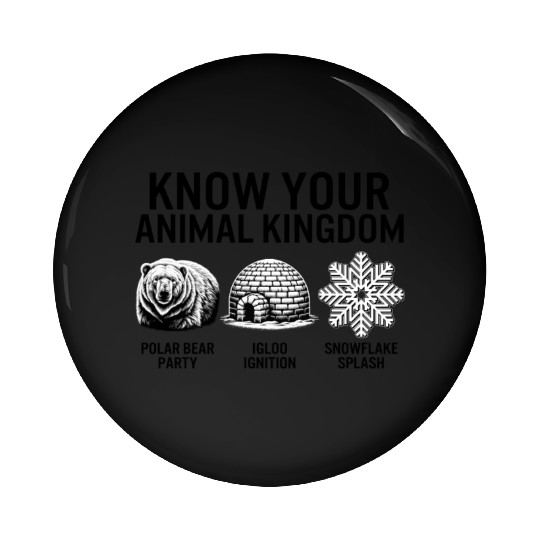 Winter Pin Buttons, Know Your Animal Kingdom Polar Bear