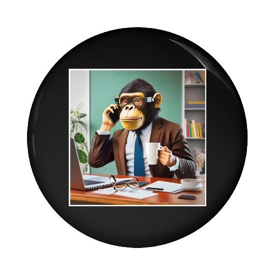 Monkey in business Pin Buttons