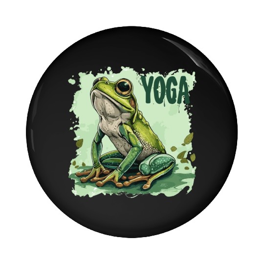 Yoga Frog Relaxation Chilling Meditation Pin Buttons