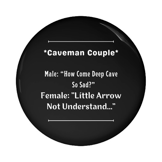 Caveman Couple Pin Buttons
