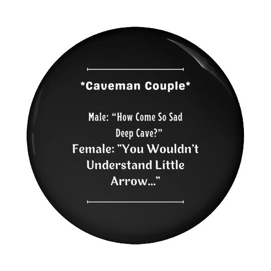 Caveman Couple Pin Buttons