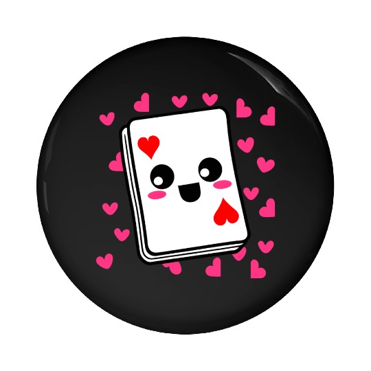 Kawaii Playing Card Hearts Pin Buttons