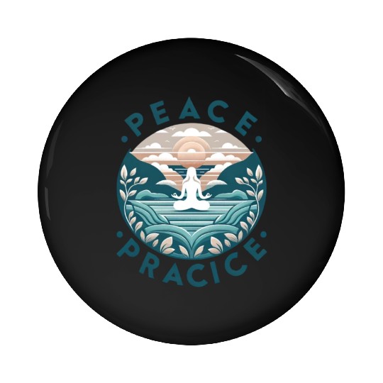 Serene Yoga Meditation Pin Buttons