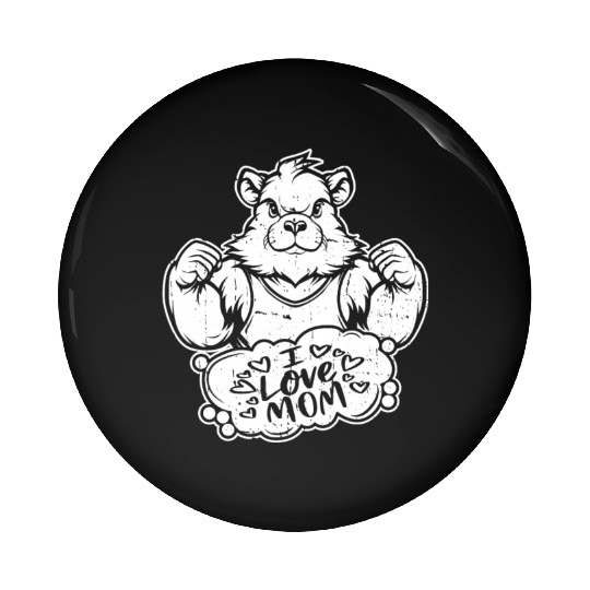 Guinea Pig Cavy I Love Mom Pin Buttons