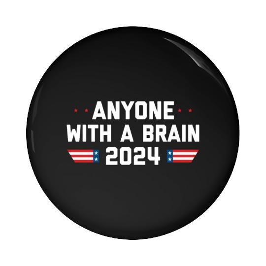 2024 Brain Vote Democracy Anti-Trump Pin Buttons