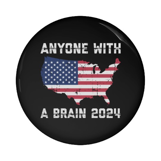 2024 Brain Vote Democracy Anti-Trump Pin Buttons