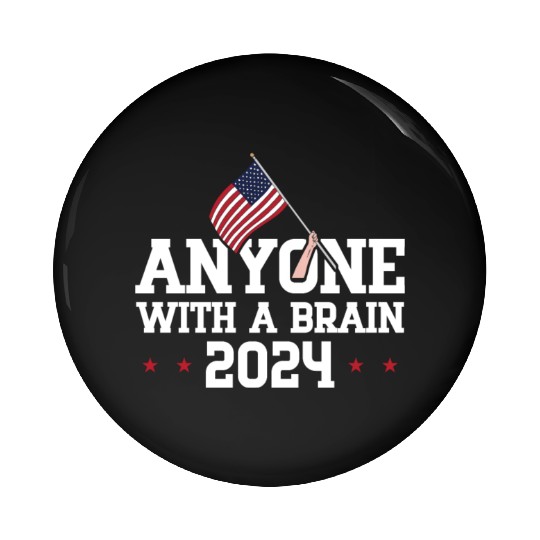 2024 Brain Vote Democracy Anti-Trump Pin Buttons