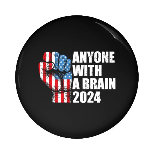2024 Brain Vote Democracy Anti-Trump Pin Buttons