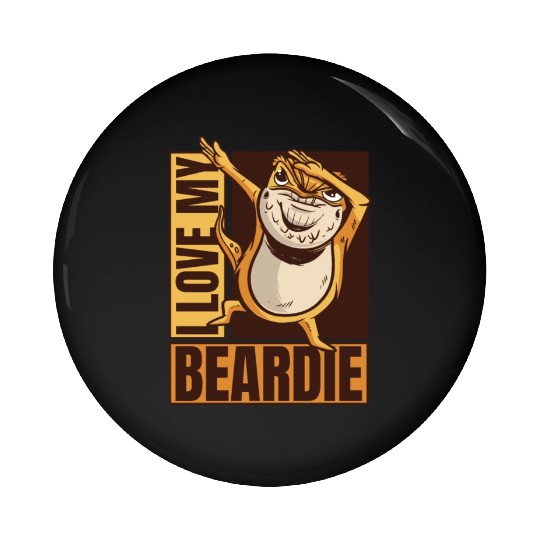 I Love My Beardie Pogona Lizard Pet Owner Bearded Pin Buttons