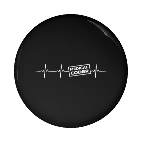 Medical Coder Heartbeat Pin Buttons