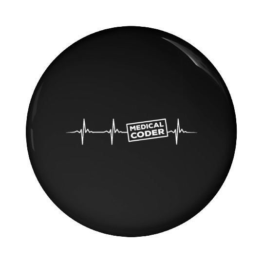 Medical Coder Heartbeat Pin Buttons