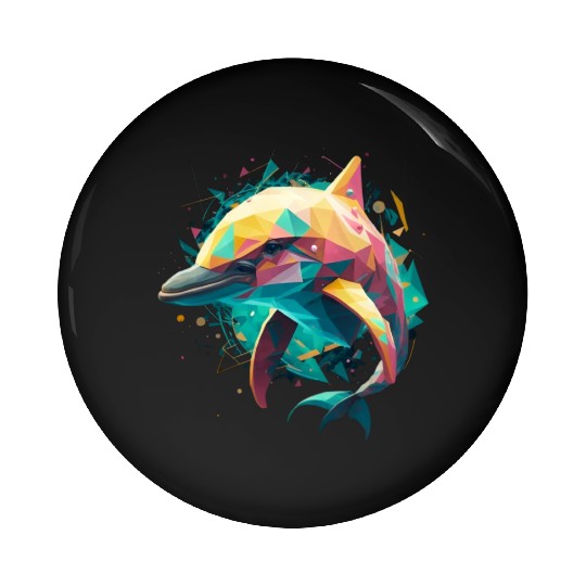 unique dolphin design Pin Buttons