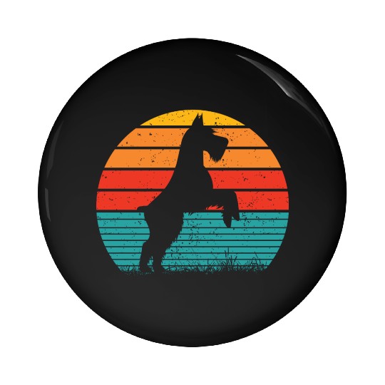 Schnauzer Dog Sunset Pin Buttons