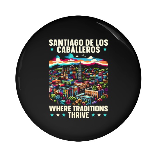 santSantiago De Los Caballeros Dominican Republic Pin Buttons
