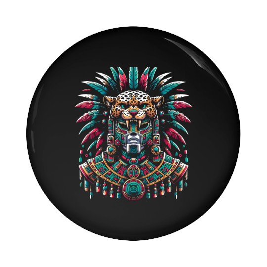 Aztec Jaguar Warrior Aztec Culture Indigenous Pin Buttons