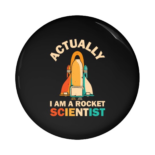 Retro Rocket Scientist Space Shuttle Pin Buttons