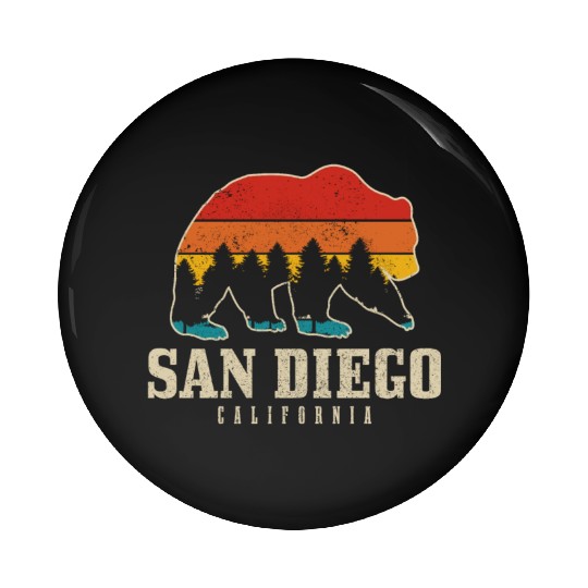San Diego California Bear Souvenir Pin Buttons